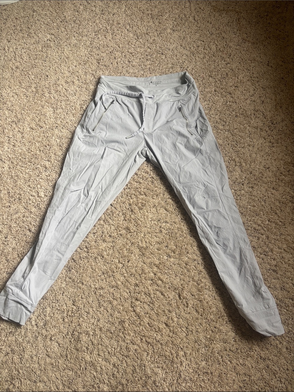 Athleta Light Gray Men's Jogger Pants with Drawstring